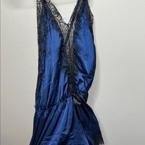 Blue Silk/Lace Lingerie
